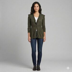 MM Couture Dark Green Light Cardigan